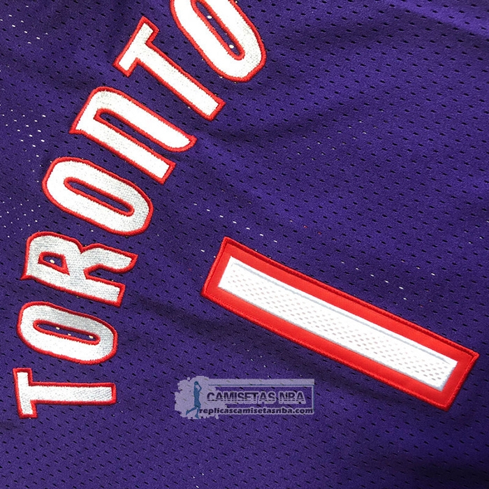 Camiseta Toronto Raptors Tracy McGrady NO 1 Mitchell & Ness 1999-00 Violeta